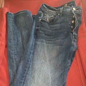 High waisted button up jeans